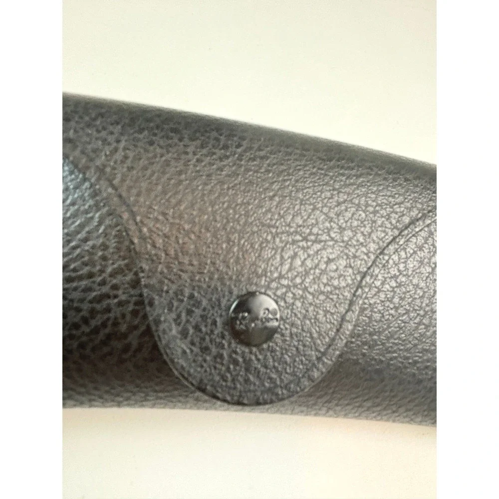 Ray-Ban Sunglasses Case Black Faux Leather OS Classic Snap Closure Logo